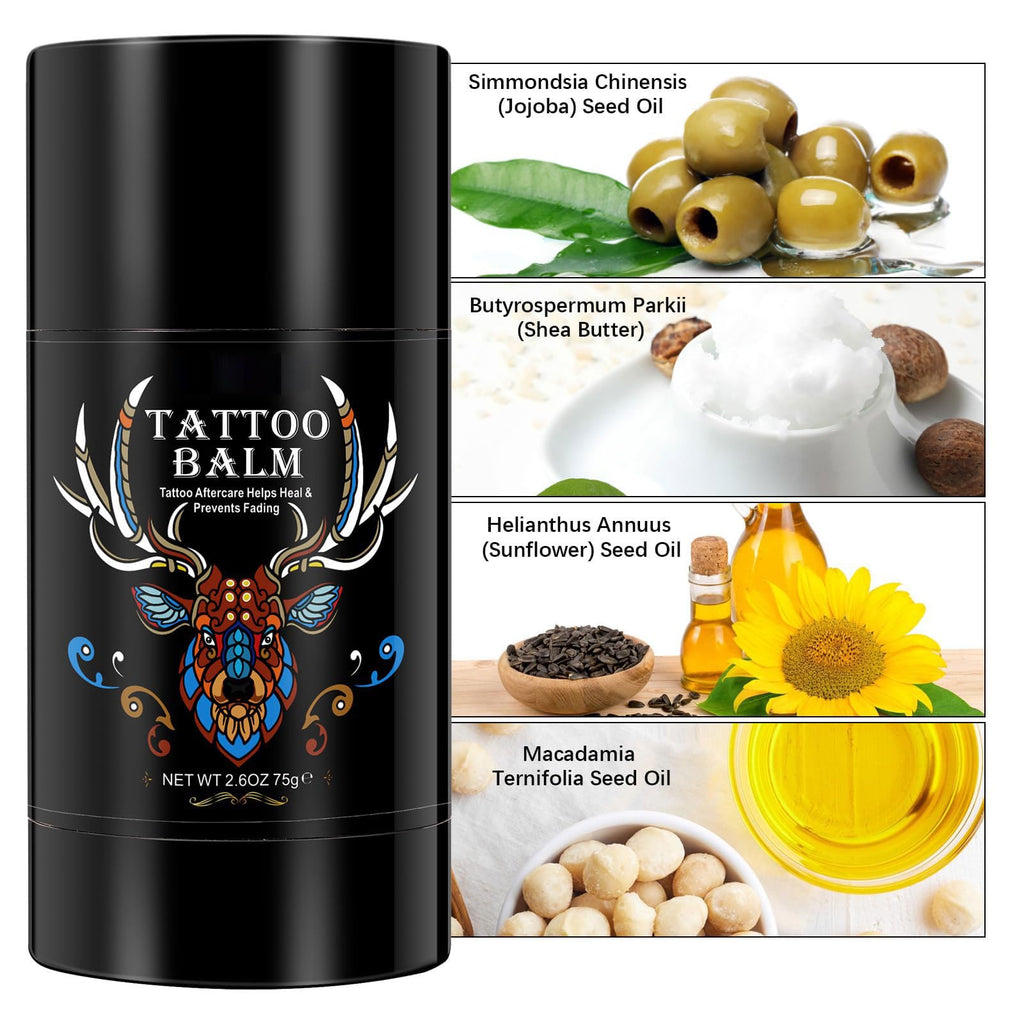 Yecuce Tattoo Aftercare Butter Balm – 2.6 oz Natural Organic Moisturizer for New & Old Tattoos