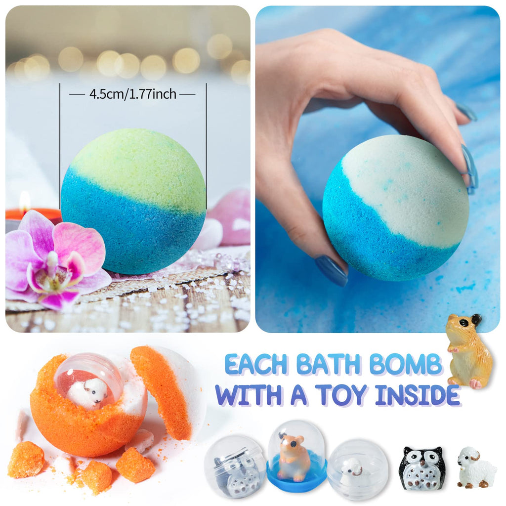 Yekery Bath Bomb Gift Set – 20 Pack with Surprise Toys Inside | Kids Safe Handmade Fizzy Balls