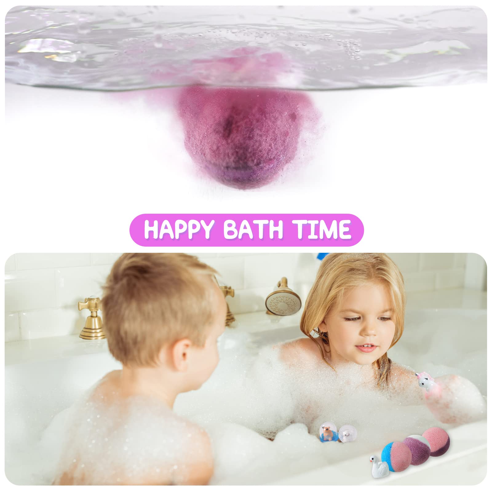 Yekery Bath Bomb Gift Set – 20 Pack with Surprise Toys Inside | Kids Safe Handmade Fizzy Balls