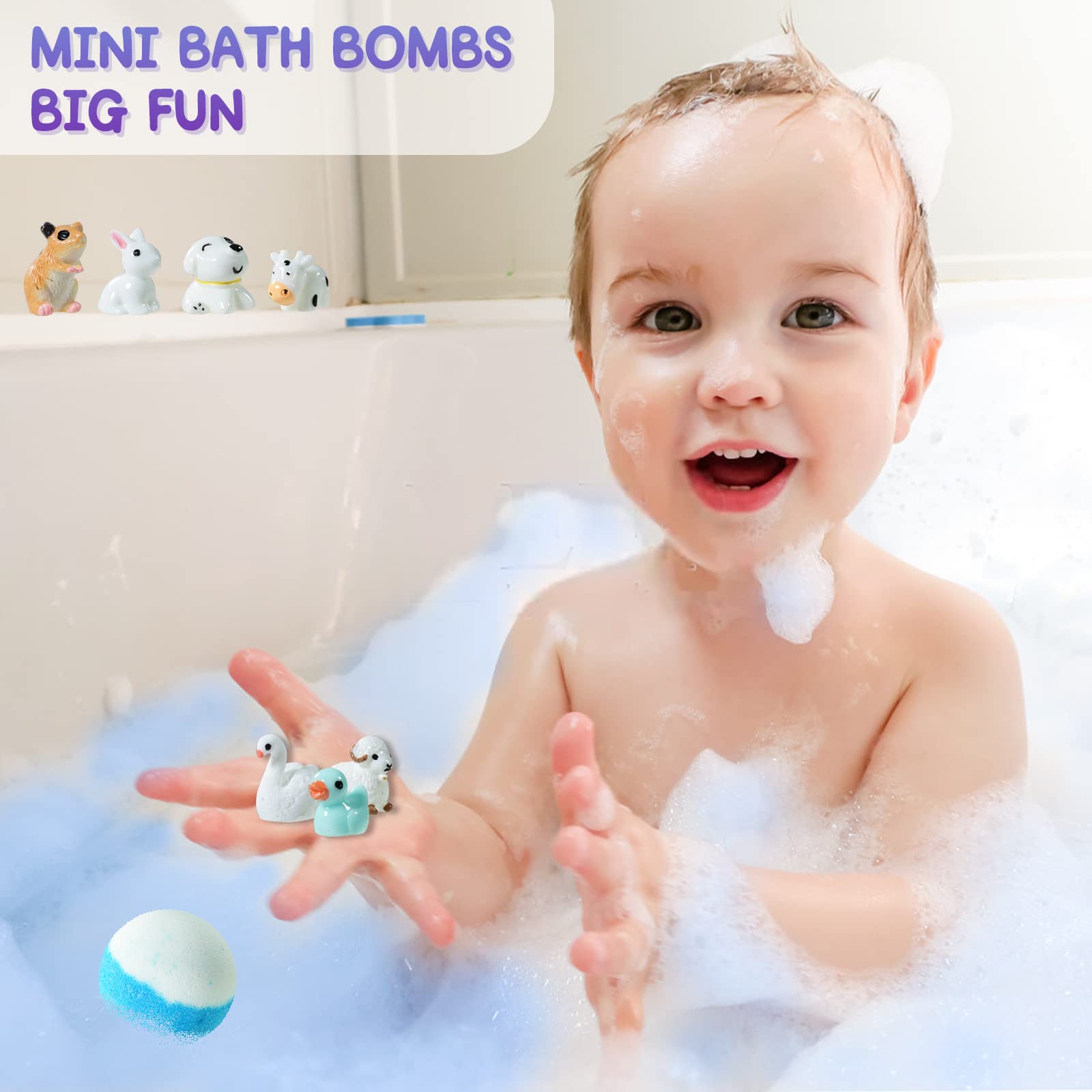 Yekery Bath Bomb Gift Set – 20 Pack with Surprise Toys Inside | Kids Safe Handmade Fizzy Balls