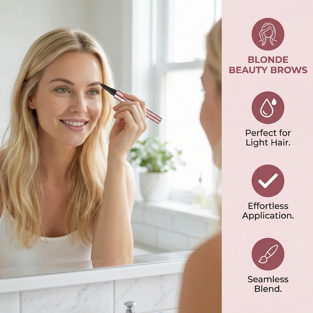 YeMoMo 4-Tip Eyebrow Pen - Hair-Like Strokes, 24Hr Waterproof, Rose Gold (5#Brown) - 6 Colors