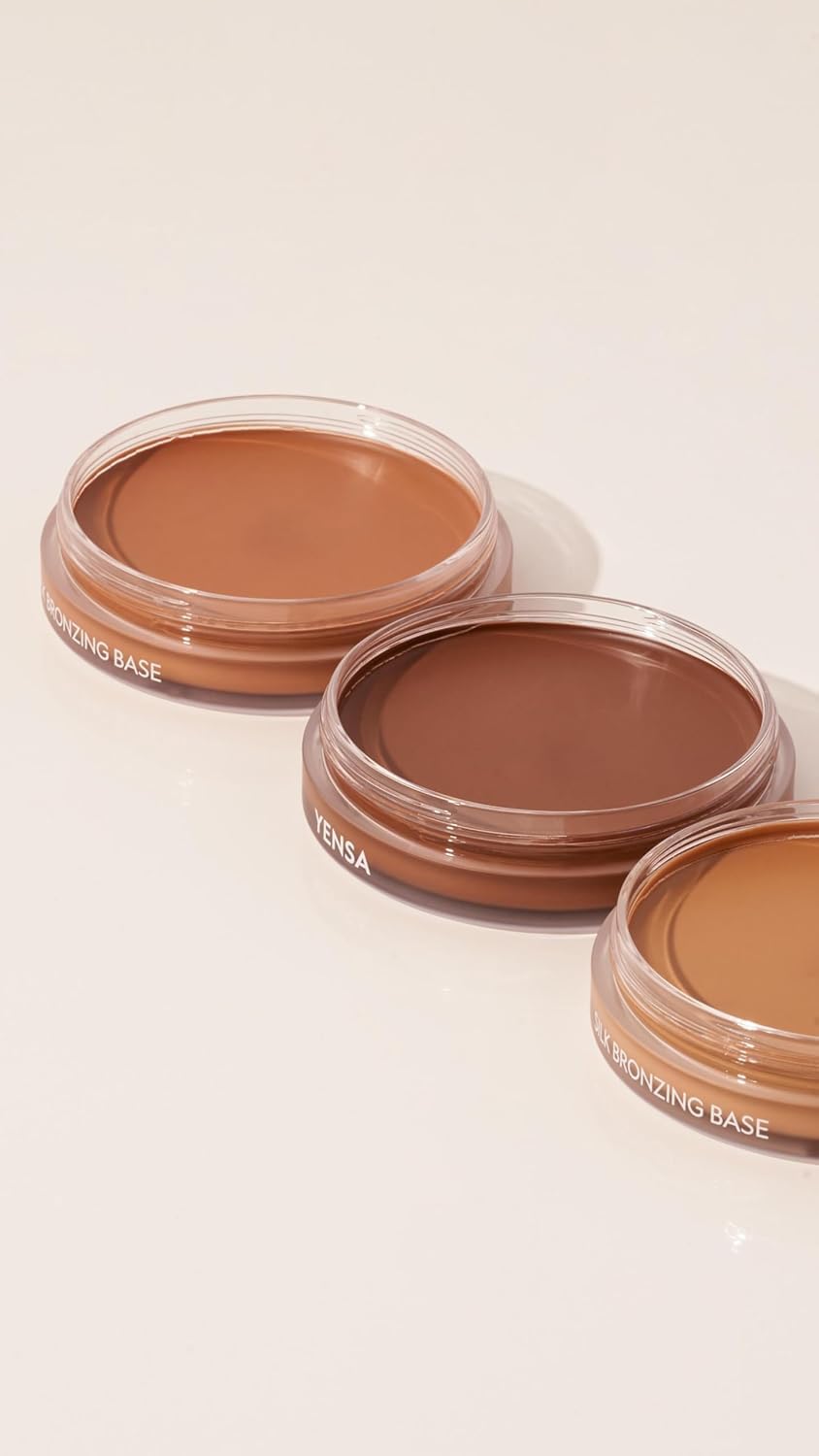 YENSA Silk Bronzing Base Cream Bronzer with Peptides & Superfoods – Sunrise Glow, 1 oz