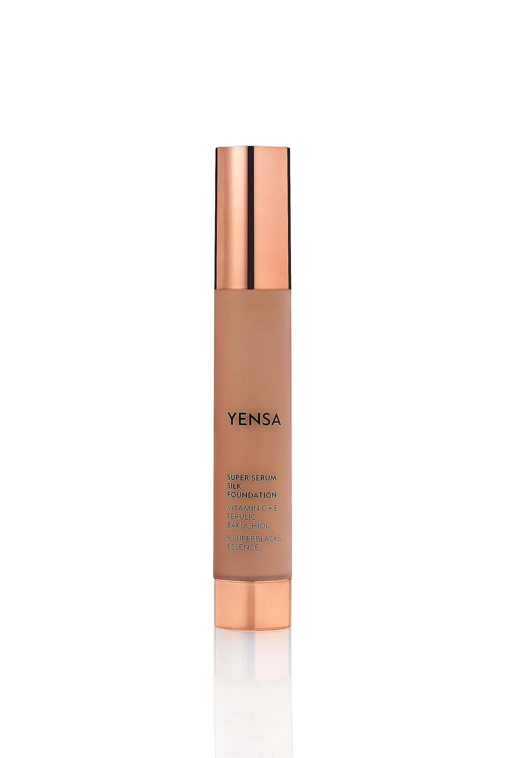 YENSA Serum Foundation Makeup - Super Silk Full Coverage with Peptides, Vitamin C & Ferulic Acid - Deep 1 (1 oz)