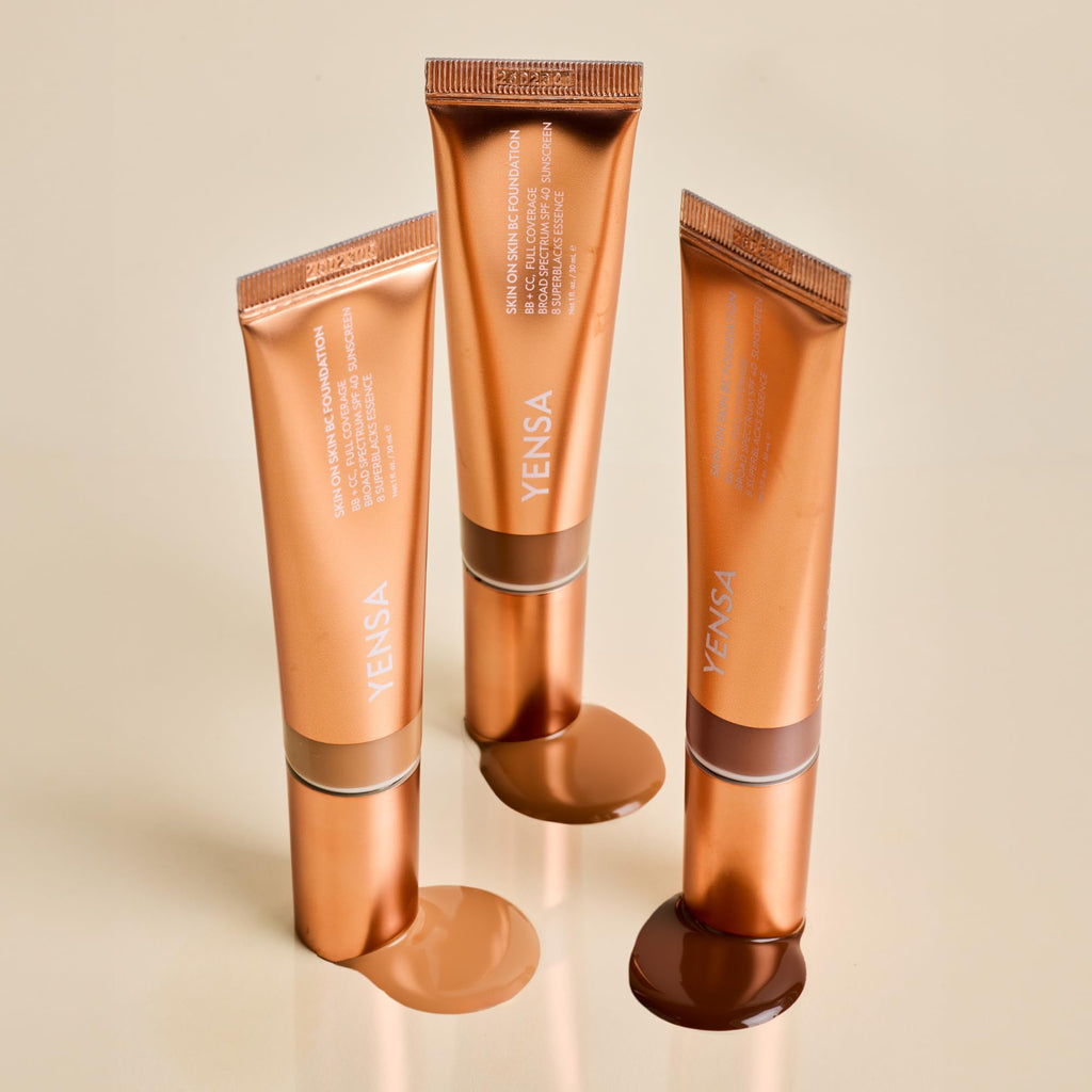 YENSA Skin on Skin BC Foundation Makeup | SPF 40, Hyaluronic Acid & 8 SuperBlacks — Fair Cool
