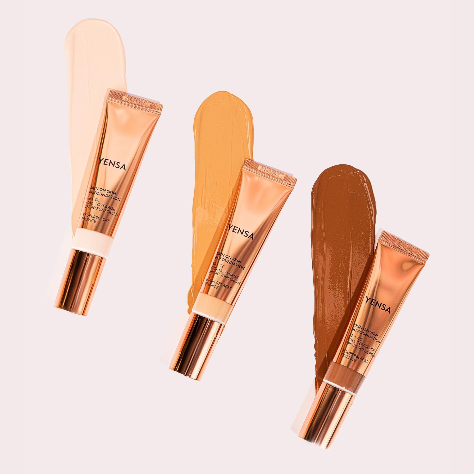YENSA Skin on Skin BC Foundation Makeup | SPF 40, Hyaluronic Acid & 8 SuperBlacks — Fair Cool