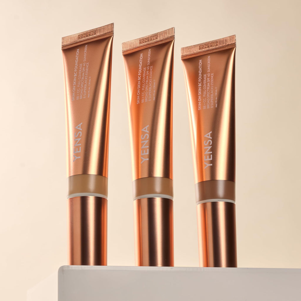 YENSA Skin on Skin BC Foundation Makeup | SPF 40, Hyaluronic Acid & 8 SuperBlacks — Fair Cool