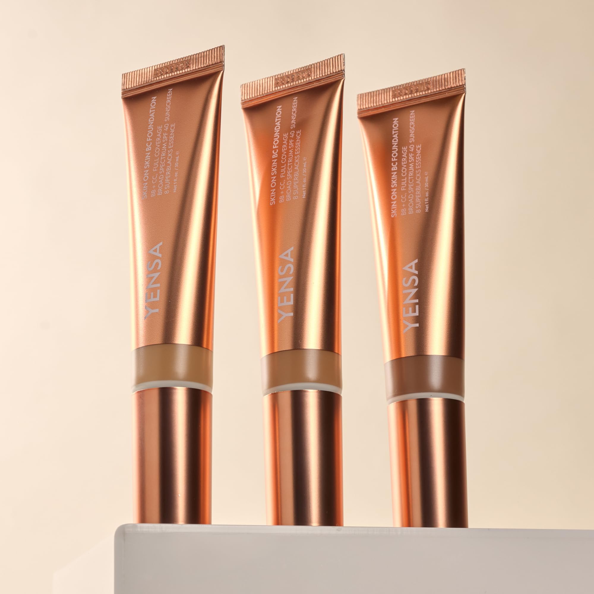 YENSA Skin on Skin BC Foundation Makeup | SPF 40, Hyaluronic Acid & 8 SuperBlacks — Fair Cool