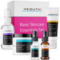 YEOUTH Skin Care Set — Hyaluronic Acid Serum, Vitamin C Serum, Cleanser, Toner & Cream | 5-Piece Gift Set
