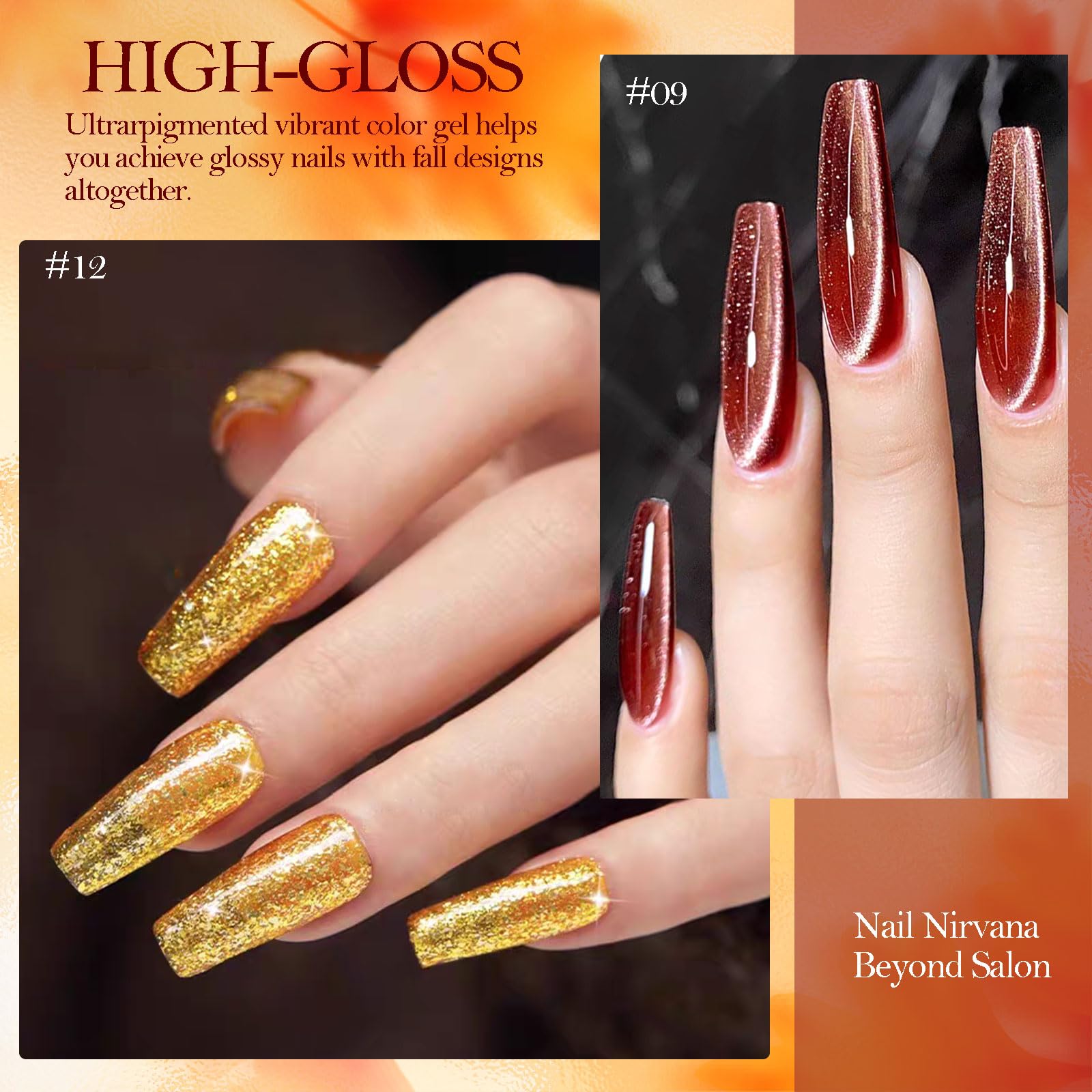 YEPYEPGO Cat Eye Gel Nail Polish Set — 12 Velvet Colors with Magnetic Stick