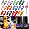 YEPYEPGO Cat Eye Gel Nail Polish Set — 12 Velvet Colors with Magnetic Stick