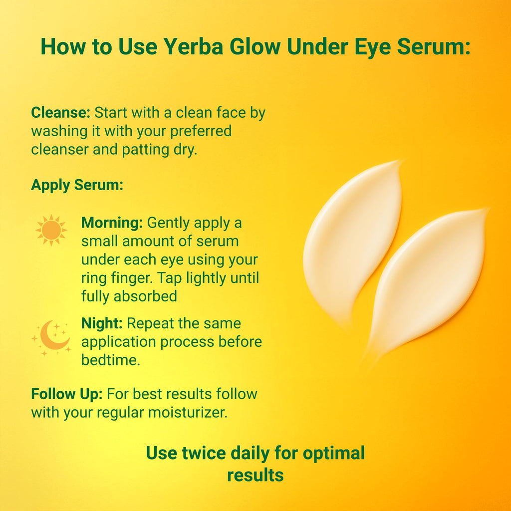 Yerba Glow Caffeine Eye Cream | Natural Under Eye Serum for Dark Circles & Puffiness