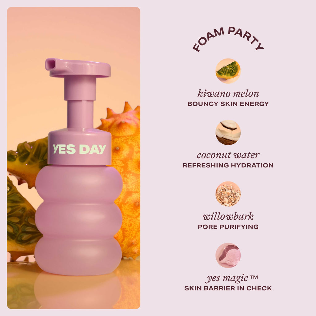 Yes Day Float Foam Face Cleanser for Teens – Gentle Foaming Wash with Coconut Water & Willowbark (150 ml)