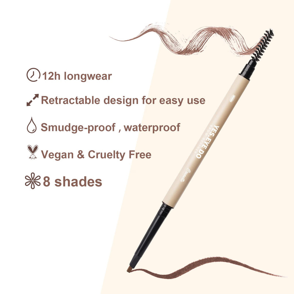 YES.EYE DO Eyebrow Pencil Deep Brown – Dual-Ended Waterproof Brow Pen with Hair-Like Strokes (Chocolate)