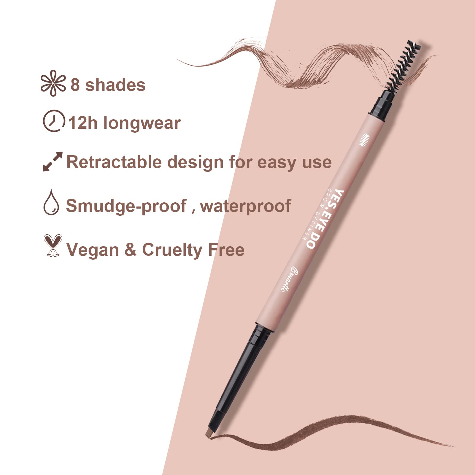 YES.EYE DO Light Grey Eyebrow Pencil for Older Women – Ultra Fine, Hair-Like Strokes, Waterproof