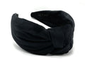 YETASI Chunky Black Velvet Knotted Headband - 2.5-Inch Non-Slip Accessory for Women