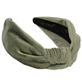 YETASI Sage Green Velvet Knotted Headband for Women | Trendy Top Knot Hair Accessory