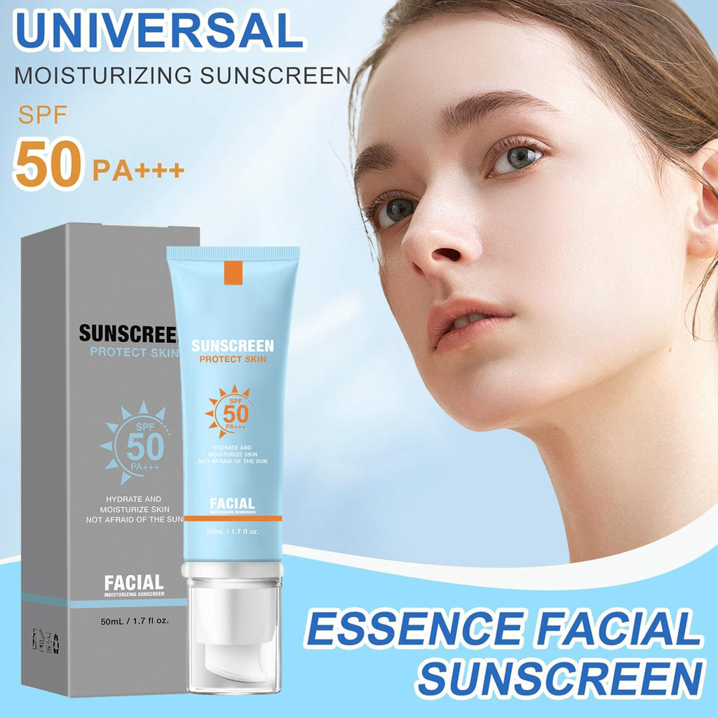 YFKEJI Moisturizing Sunscreen SPF 50 for Face – Travel Size, Hydrating & Water-Resistant