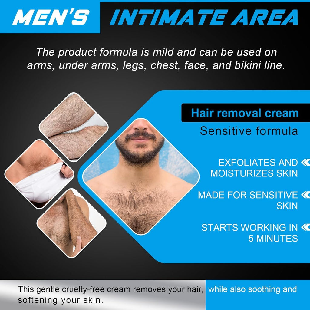 YHFGTTIO Hair Removal Cream for Men – Intimate Area, Painless & Gentle, All Skin Types