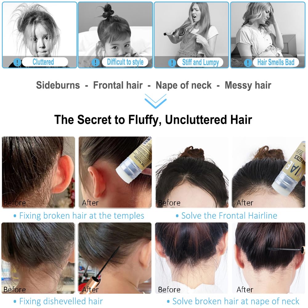 YIAE Wax Stick Hair Slick Kit — Edge Control & Non-Greasy Pomade (75 g + 30 ml)