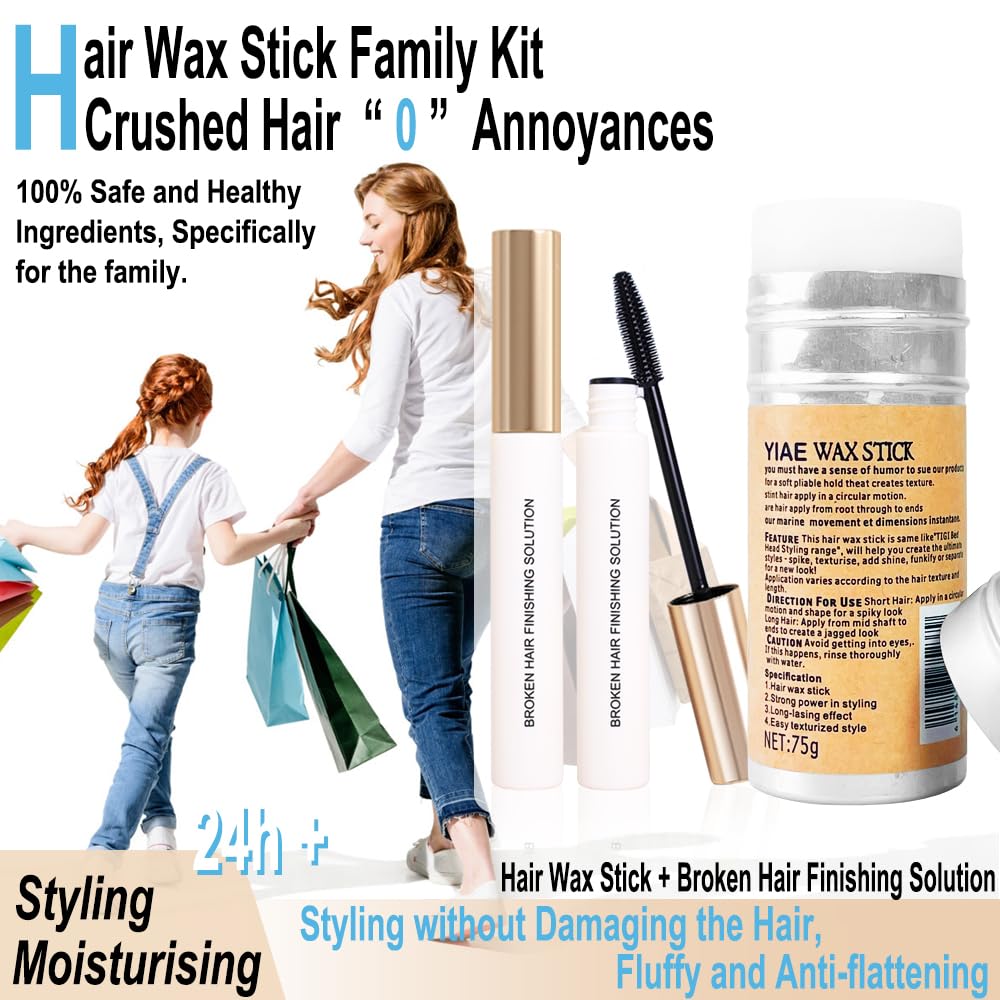 YIAE Wax Stick Hair Slick Kit — Edge Control & Non-Greasy Pomade (75 g + 30 ml)