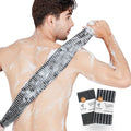 Yiclick Exfoliating Body Scrubber – 2 Pack Back Scrubbers, 40 Inch Reach, Japanese Wash Cloth, Black