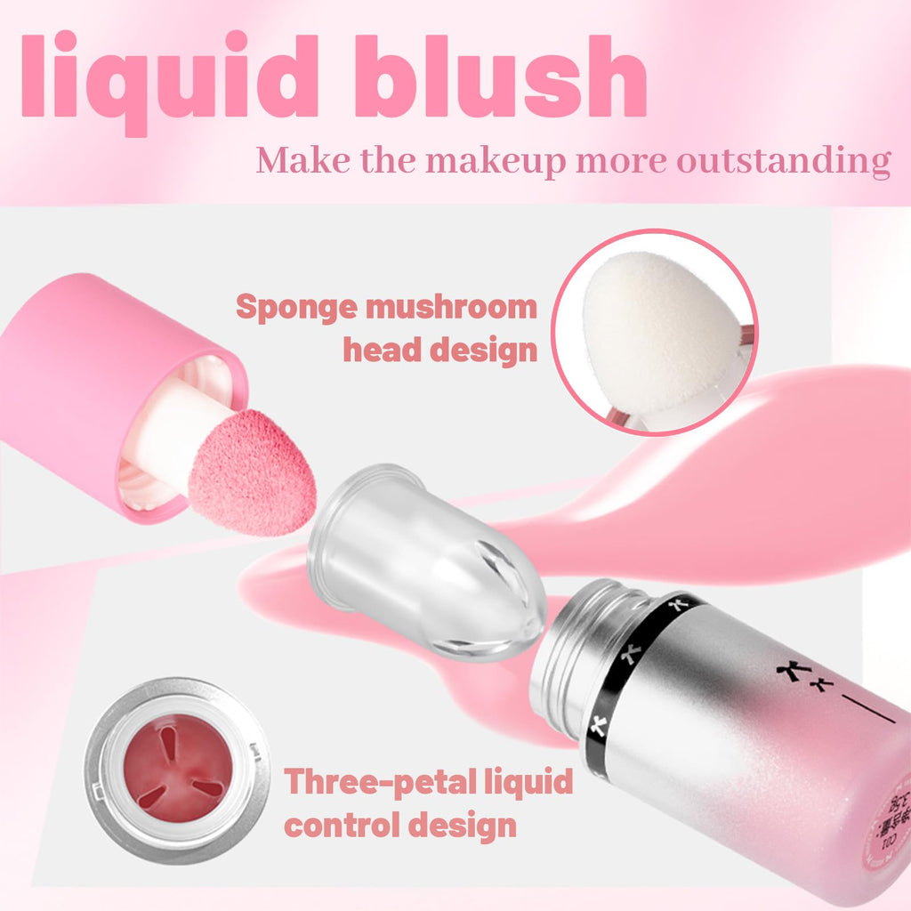 YiGuMy Blush Liquid Makeup Cream Stick – Soft Peach, Weightless Watercolor Finish, Easy Application (V1 Milk Powder)