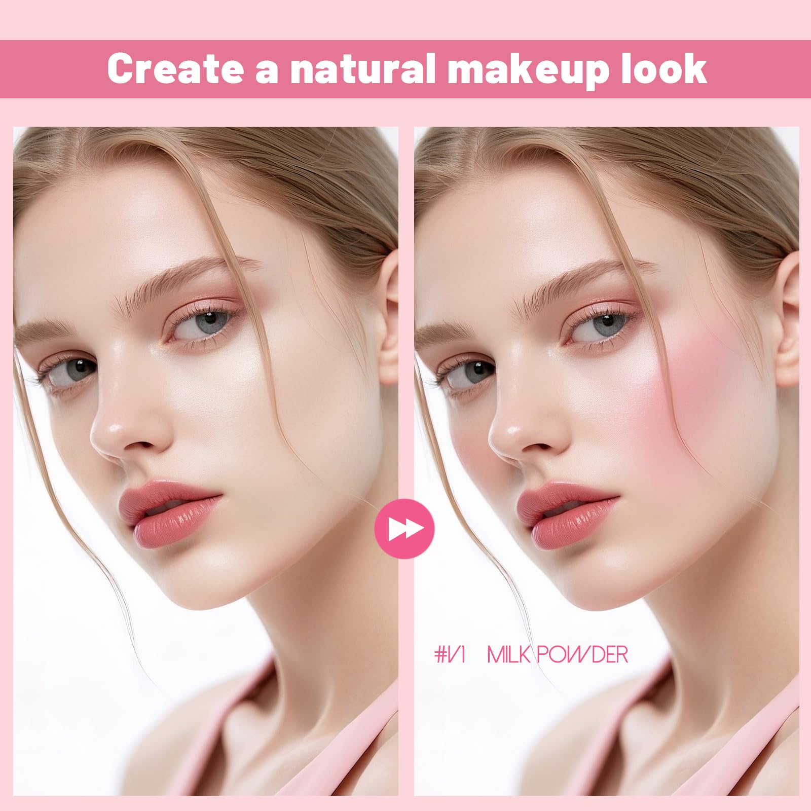 YiGuMy Blush Liquid Makeup Cream Stick – Soft Peach, Weightless Watercolor Finish, Easy Application (V1 Milk Powder)