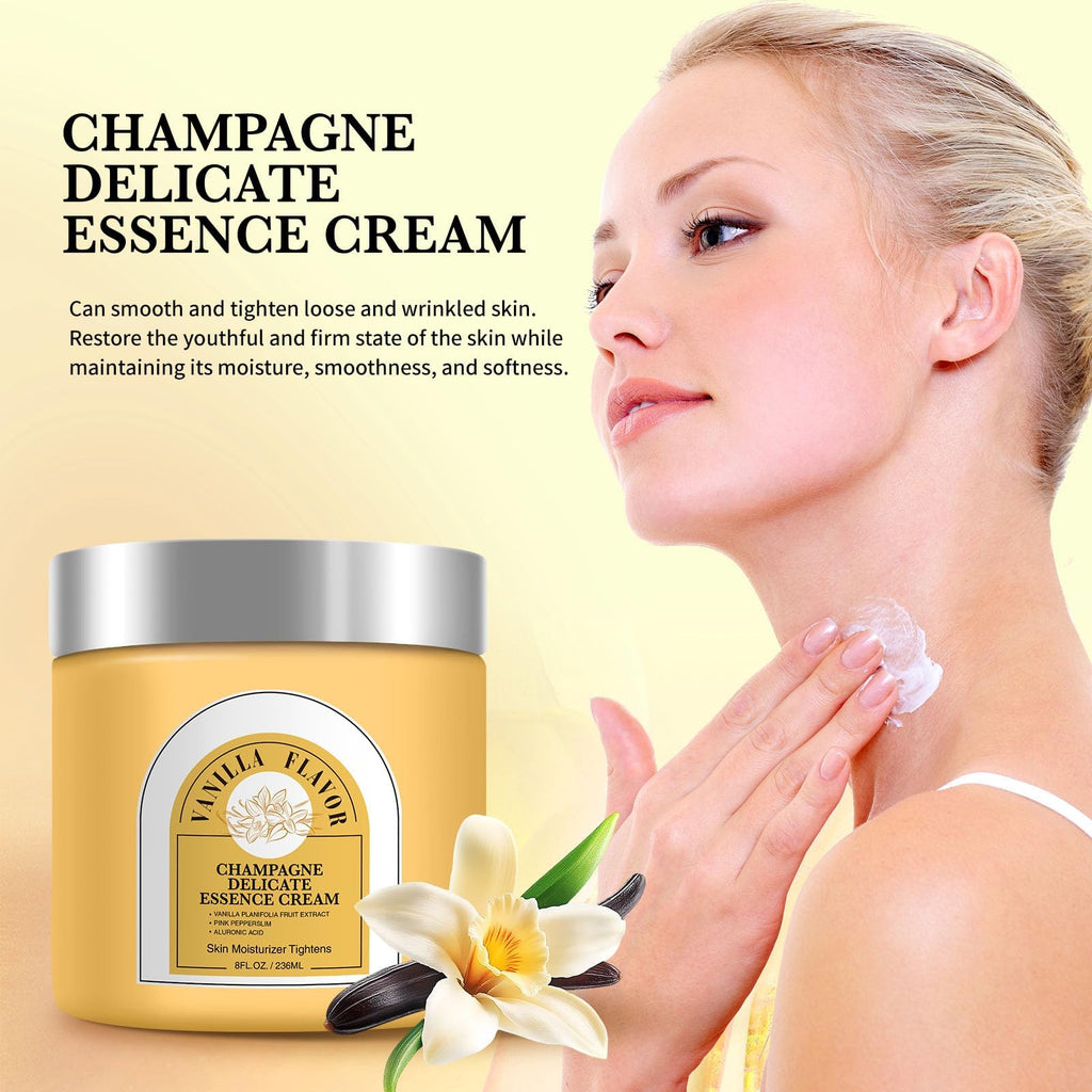 YILEST Champagne Lift Body Cream – Hydrating & Firming for Face & Body | 8 oz Vanilla