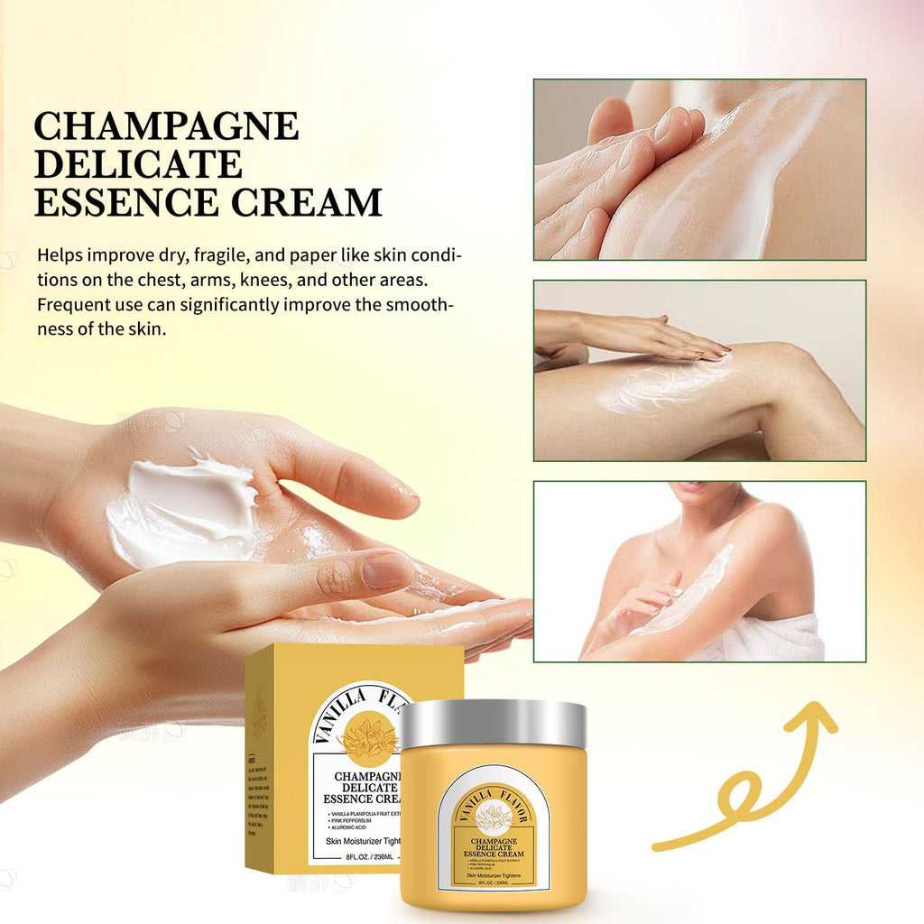 YILEST Champagne Lift Body Cream – Hydrating & Firming for Face & Body | 8 oz Vanilla