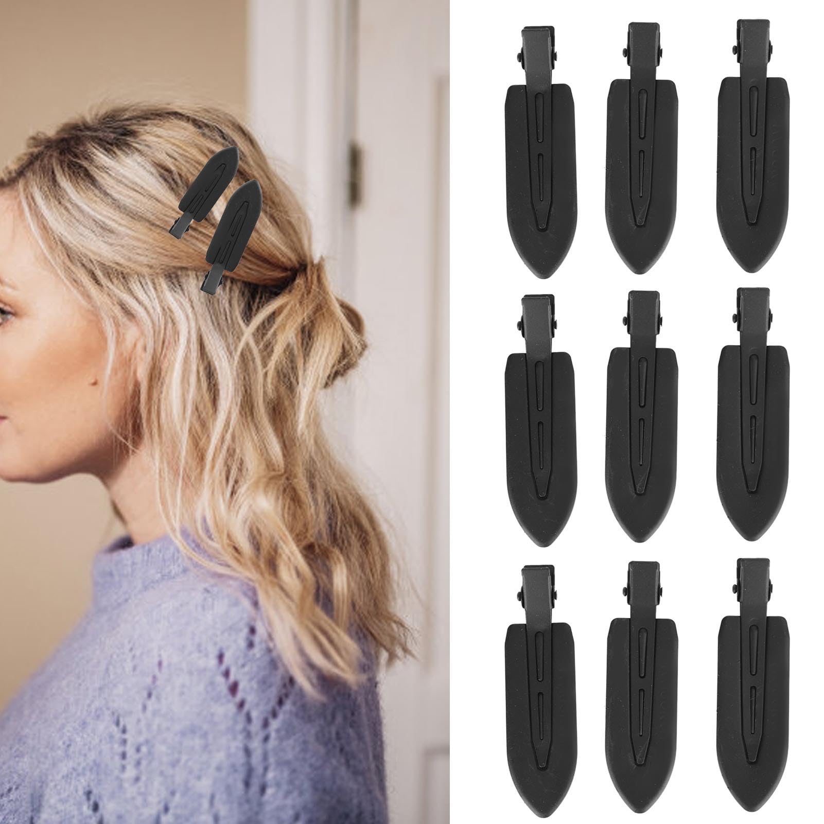 Yinhing 21pcs Leaf-Shaped Hair Clips for Bangs – No Creases, Black