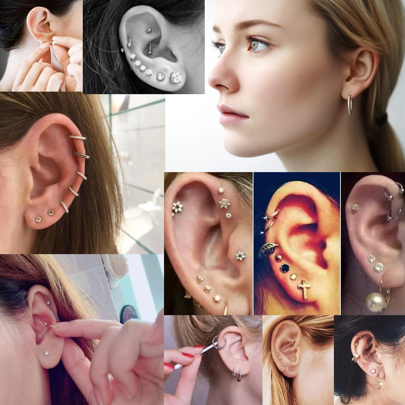 YINPAD Ear Piercing Gun – Reusable Professional Kit with 24 Surgical-Grade Earrings & 24 Alcohol Sheets