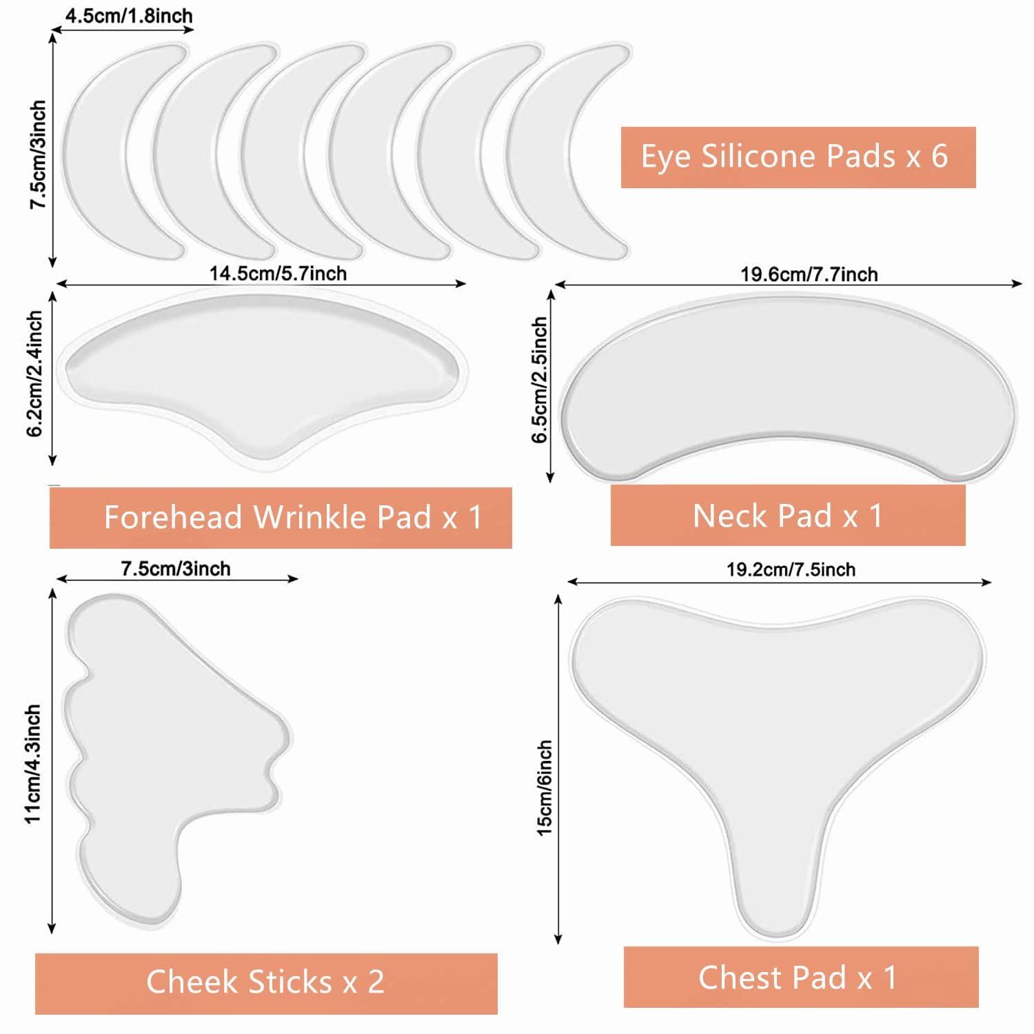 YISHIQI Neck, Chest & Face Wrinkle Patches — Reusable Silicone Pads (11 pcs)