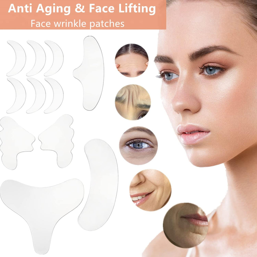 YISHIQI Neck, Chest & Face Wrinkle Patches — Reusable Silicone Pads (11 pcs)
