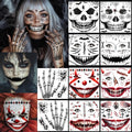 Yitla 10Pcs Halloween Tattoos – Ghost Face & Skeleton Temporary Stickers for Men & Women