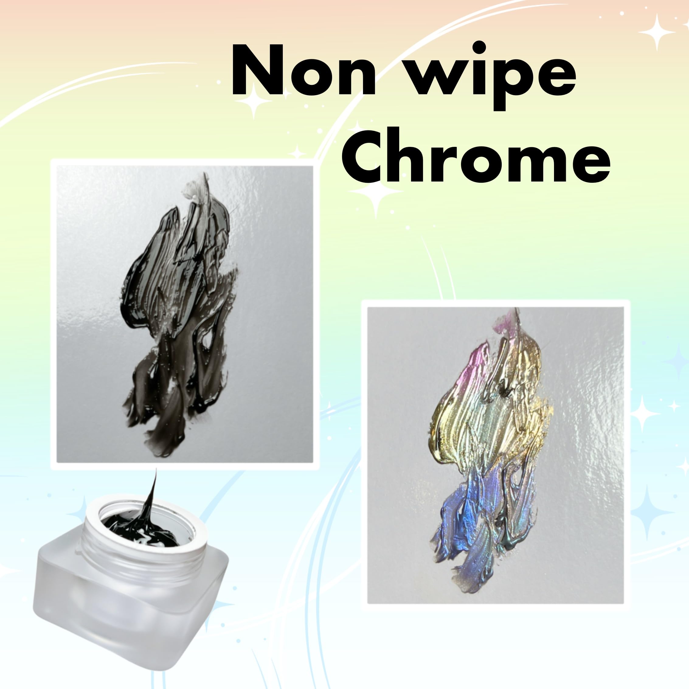 YJMyujimi Nail Gel Sculpture Gel 5g – Black & White Chrome, Clear Stroke, Non-Wipe