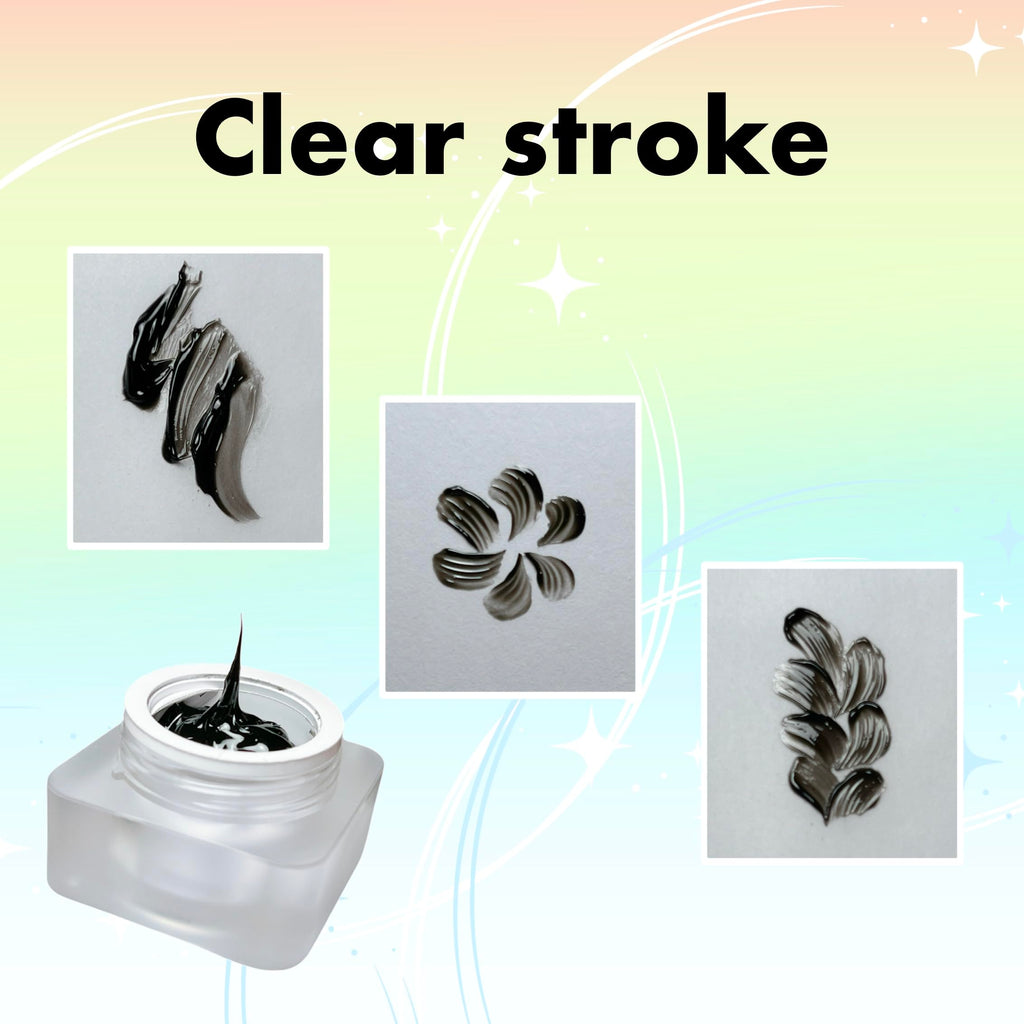 YJMyujimi Nail Gel Sculpture Gel 5g – Black & White Chrome, Clear Stroke, Non-Wipe