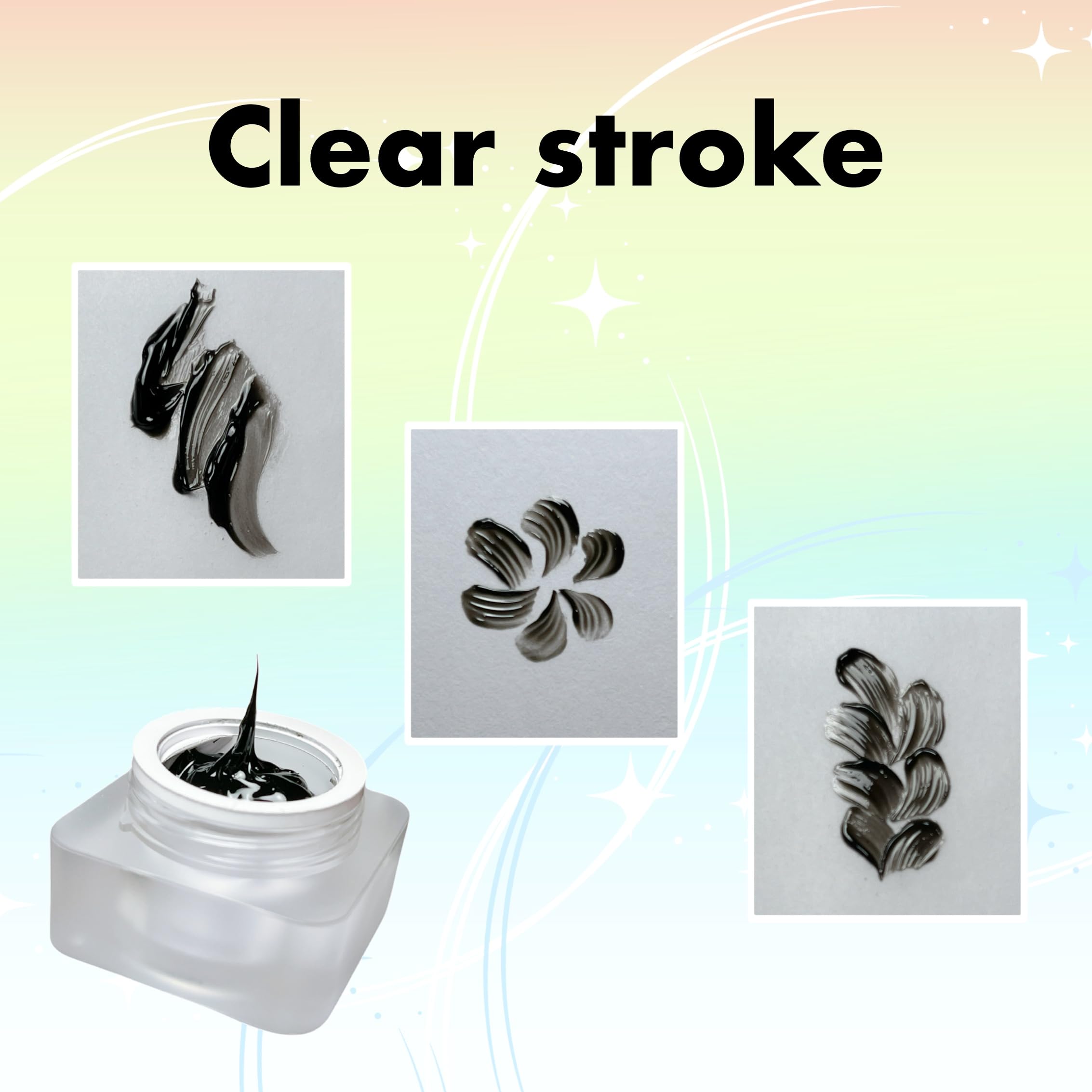 YJMyujimi Nail Gel Sculpture Gel 5g – Black & White Chrome, Clear Stroke, Non-Wipe
