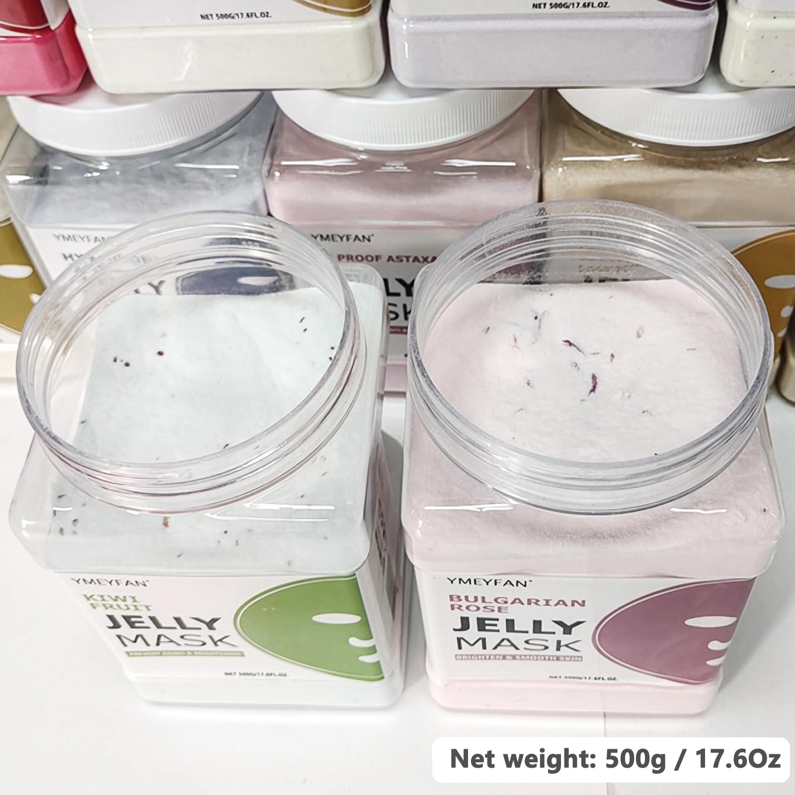 YMEYFAN Jelly Mask Powder Bulk Pack – 10 Jars (500g) for Salons & Home Facials