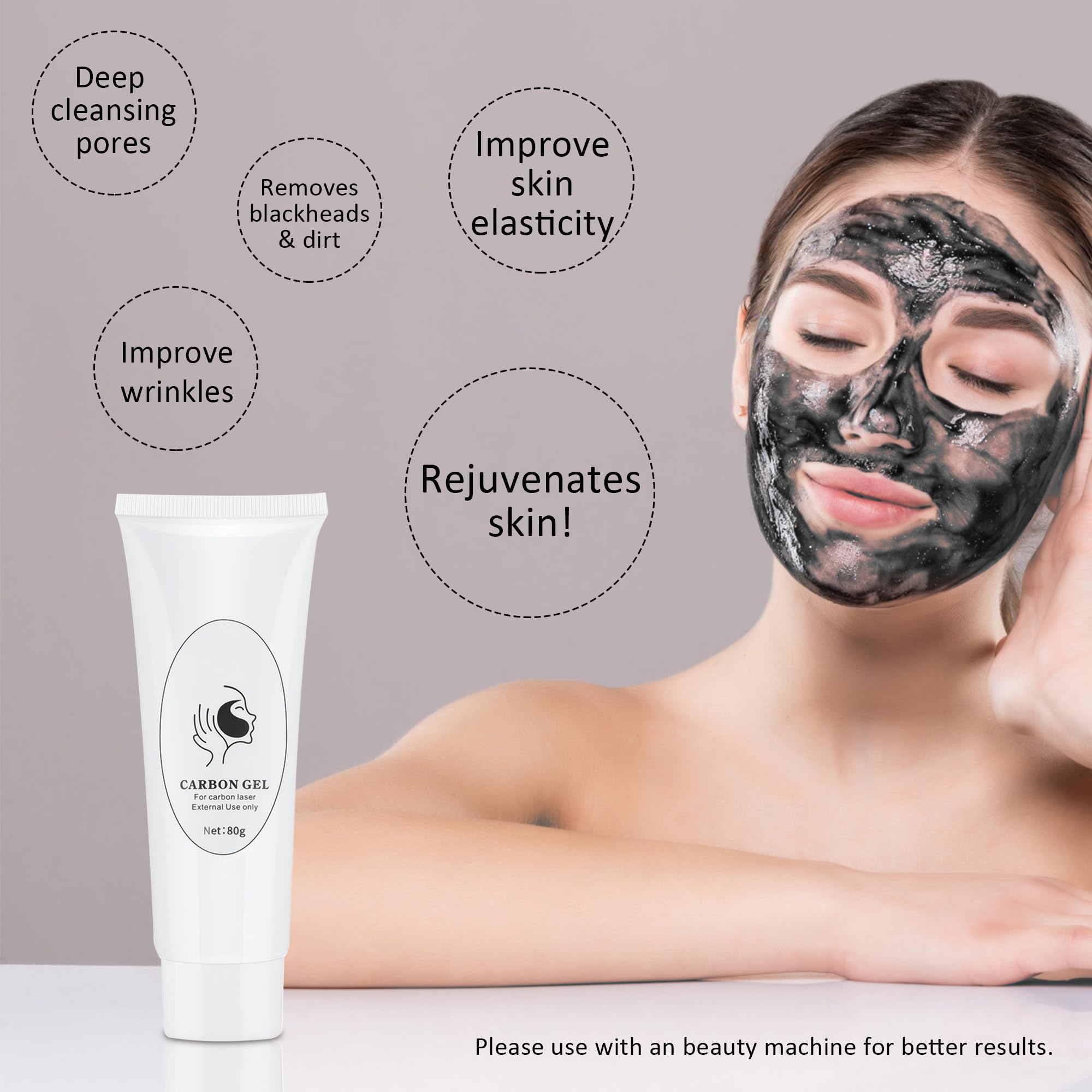 YMEYFAN Carbon Peeling Gel for Laser Hair Removal – Deep Cleansing & Pore Refinement (80ml)