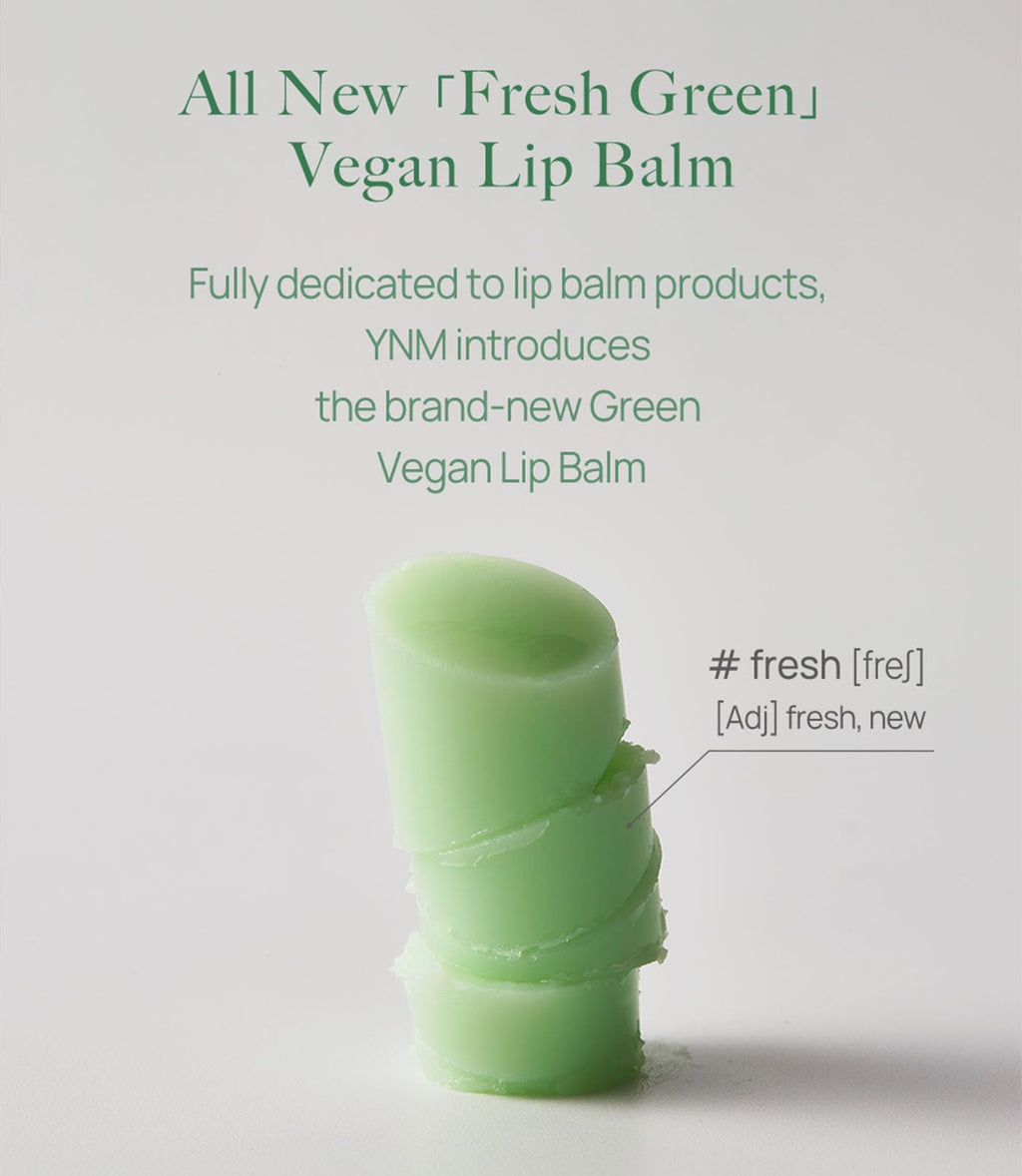 YNM Fresh Green Lip Balm – Vegan, Fragrance-Free with Centella & Ceramide NP