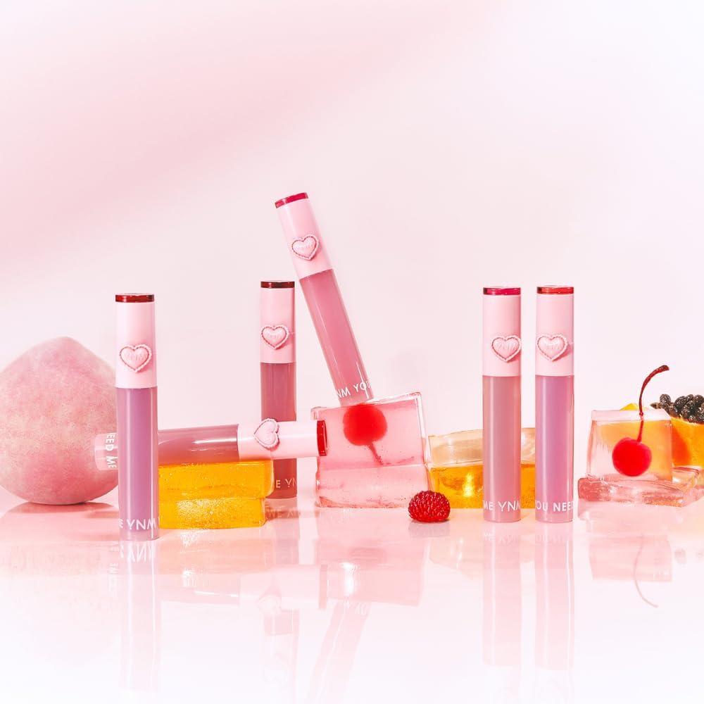 YNM Heart Jelling Tint Peach Jelling – Long-Lasting K-Beauty Lip Tint with Built-In Silicone Brush