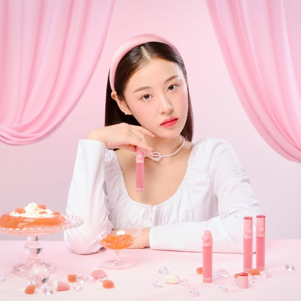 YNM Heart Jelling Tint Peach Jelling – Long-Lasting K-Beauty Lip Tint with Built-In Silicone Brush