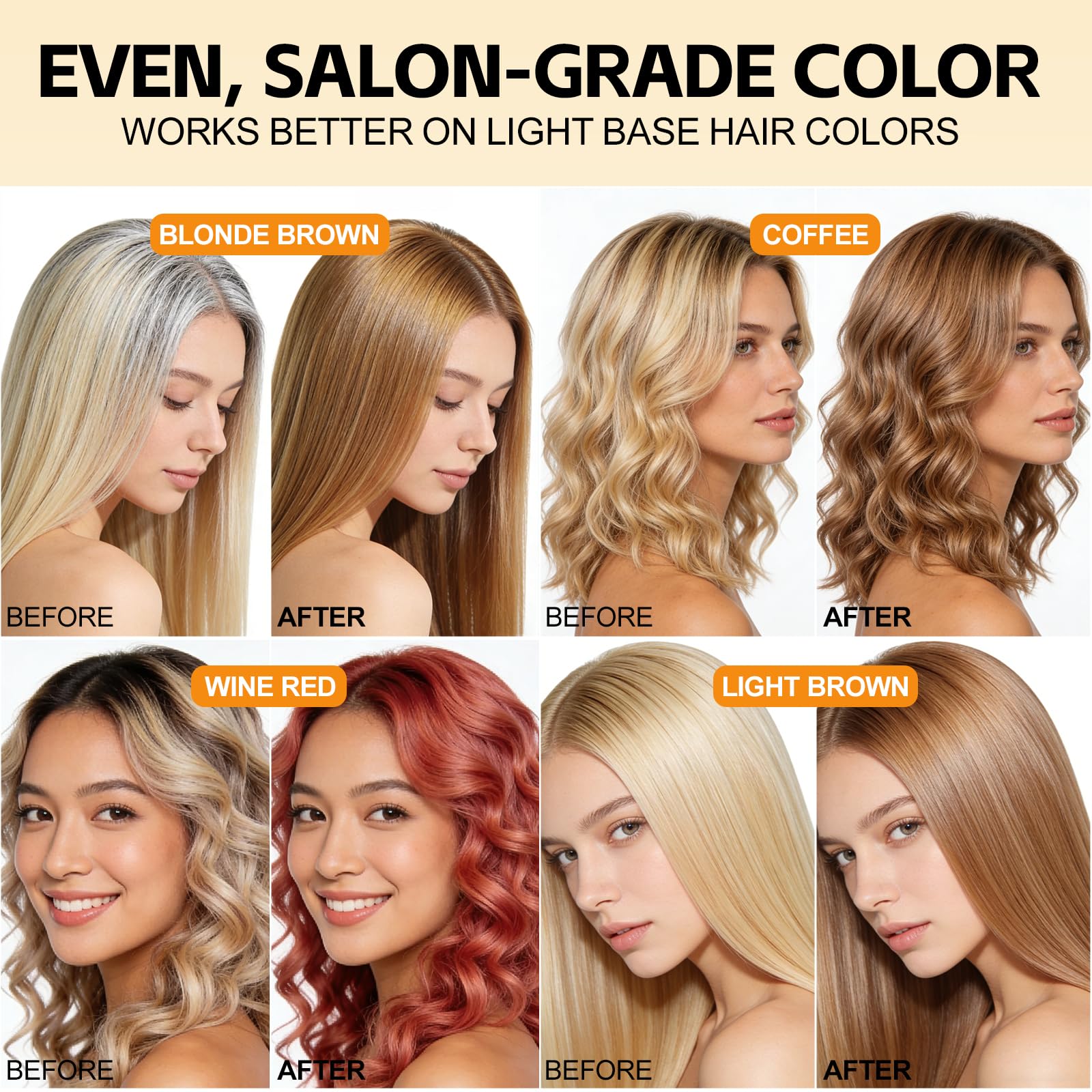 Yocisku Coffee Hair Dye Shampoo 3 in 1 — Gray Coverage, Easy At-Home Color, 16.9 Fl Oz