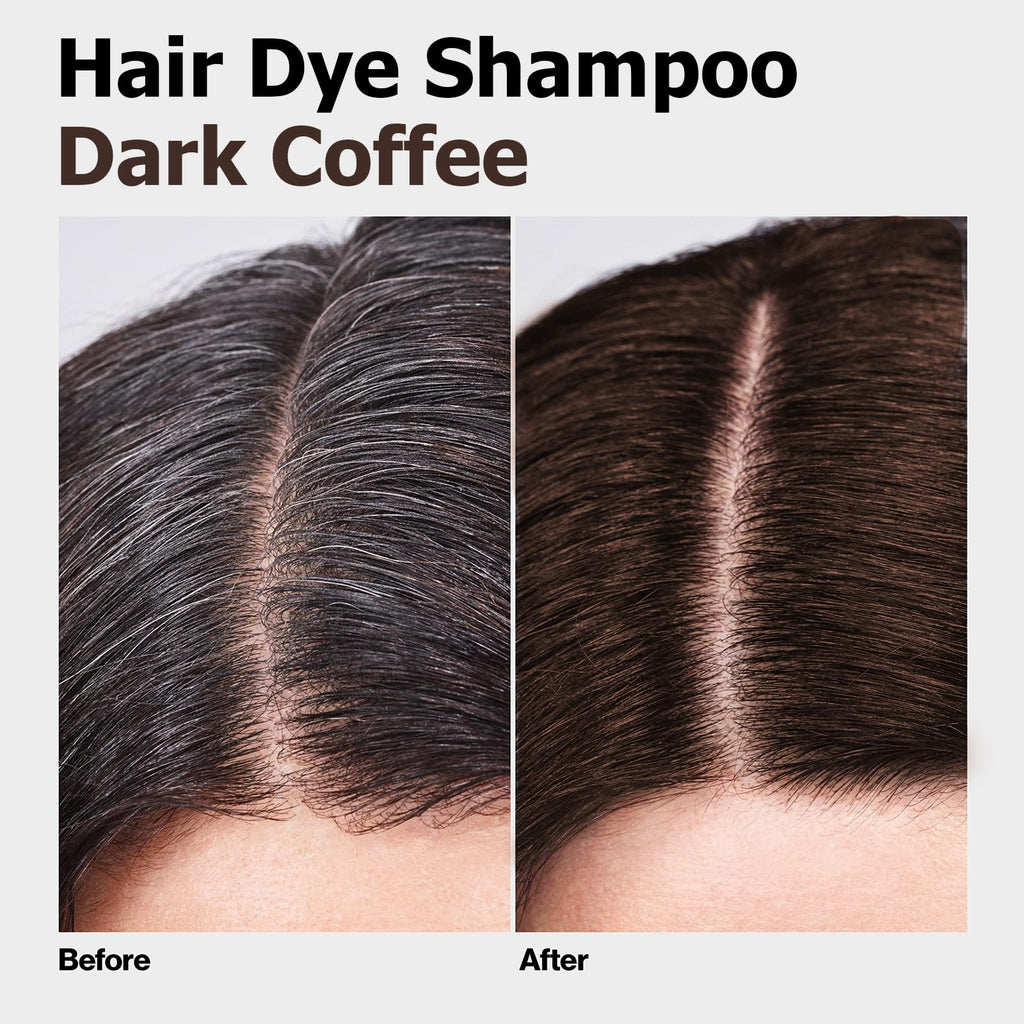 Yocisku Hair Dye Shampoo — Gray Coverage, 3-in-1 Color, Cleanse & Condition (Dark Coffee)