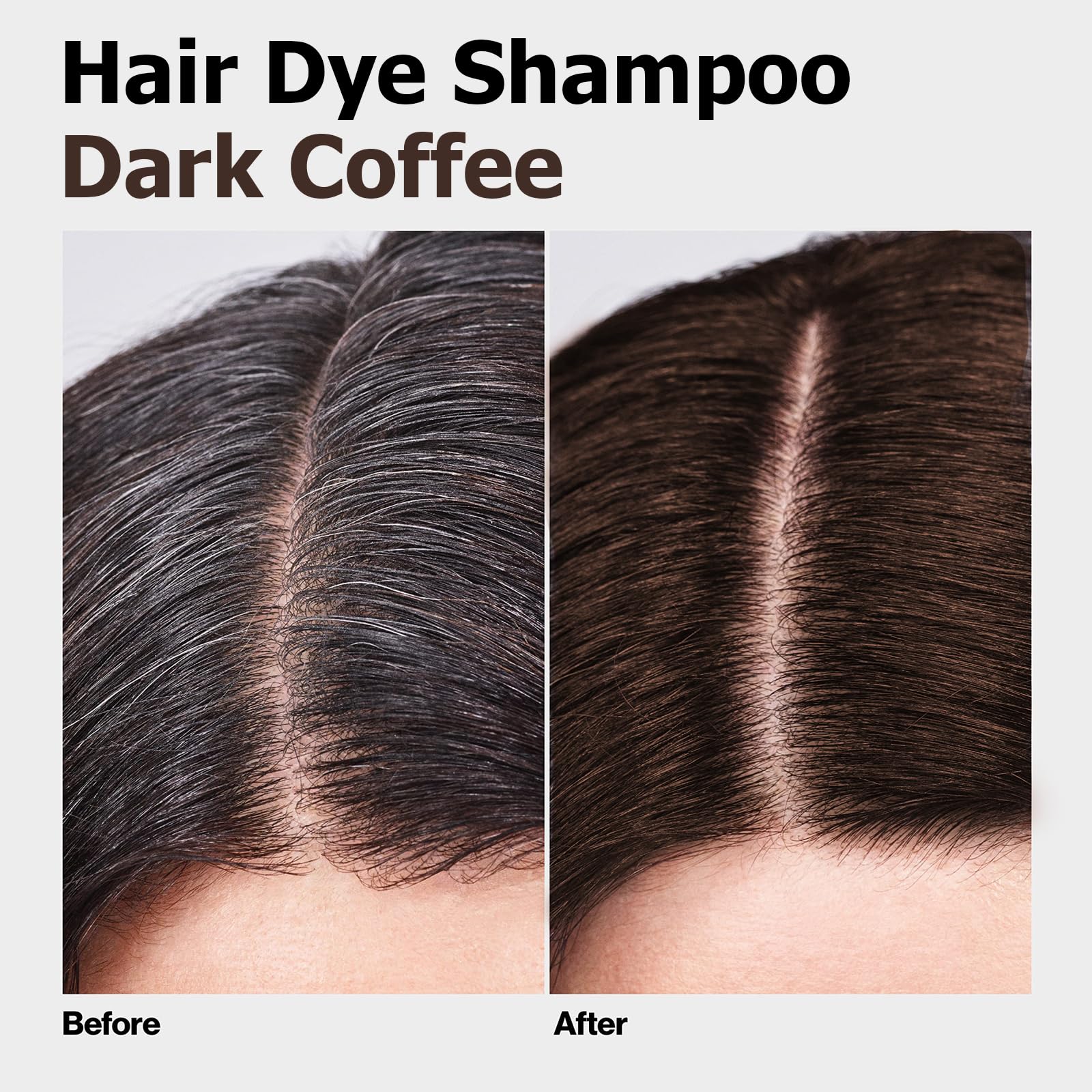 Yocisku Hair Dye Shampoo — Gray Coverage, 3-in-1 Color, Cleanse & Condition (Dark Coffee)