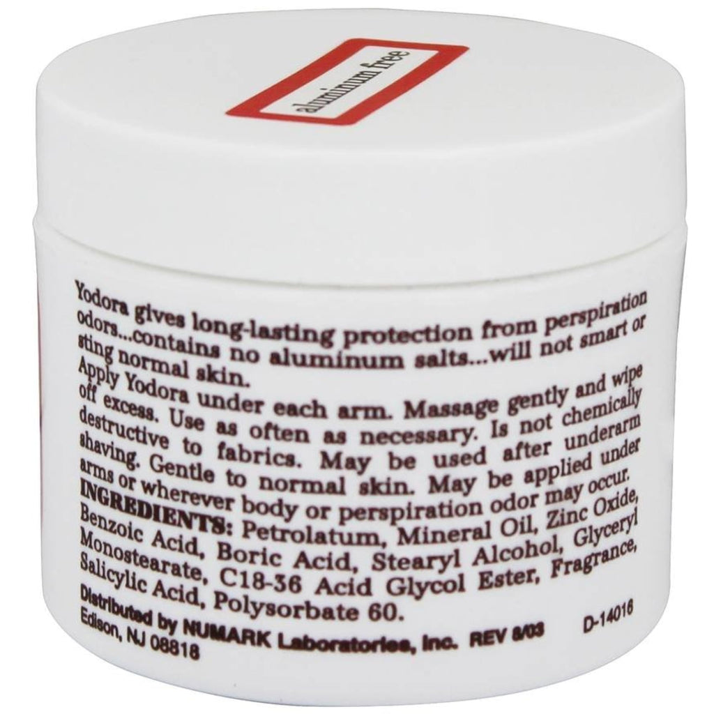Yodora Deodorant Cream – Aluminum-Free Non-Irritating 4-Pack (2 oz Each)