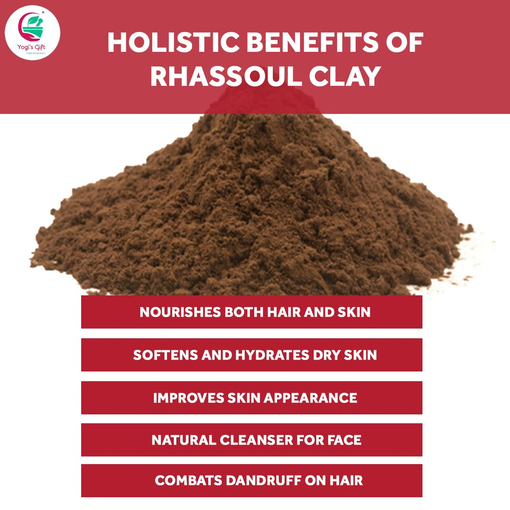 Rhassoul Clay for Hair & Face 1 LB | 100% Pure Rhassoul Clay Hair Mask | May Stain When Wet