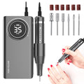 YOKE FELLOW Nail Drill Machine – 35000 RPM Pro Nail File with 6 Bits, Rechargeable for Home & Salon