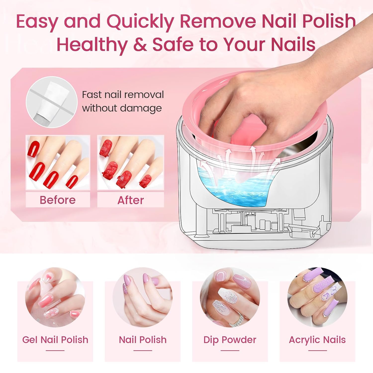 Yokilly Heated Nail Soaking Bowl | Three-Level Temperature Control for Faster, Gentler At-Home Nail Removals