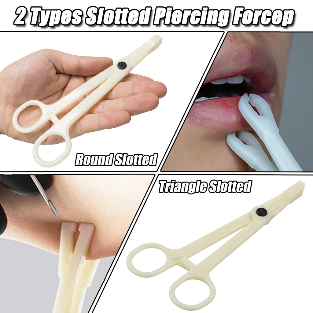 YONGDA Piercing Clamps Set 20pcs – Disposable PVC, Self-Locking, Round & Triangle Slotted